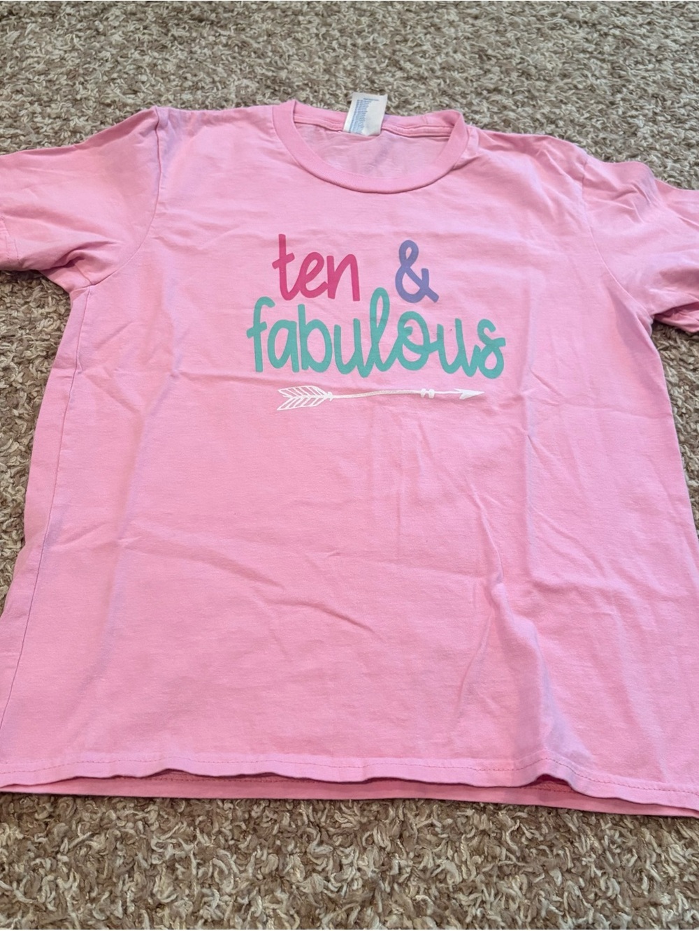 Kids "Ten & Fabulous" Pink Graphic Tee